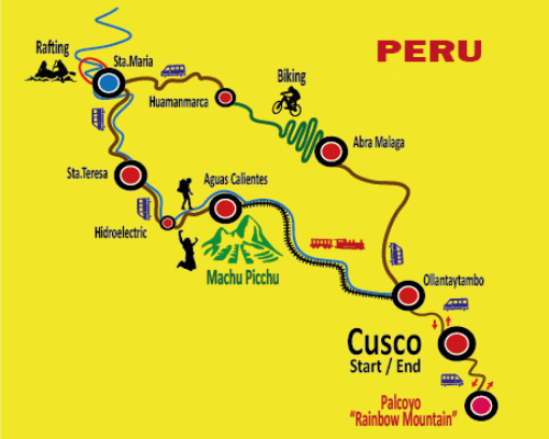 7 Days Inca Jungle & Palccoyo Rainbow Mountain | Peru Multiday Tour Packages | All Inclusive | Solo Travelers | Peru Bucket List | Tour Agency | Best Prices